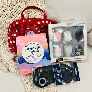 NEW Self Care Beauty Bundle | Beauty Sponge | Travel Makeup Bag | Eye Sheet Mask